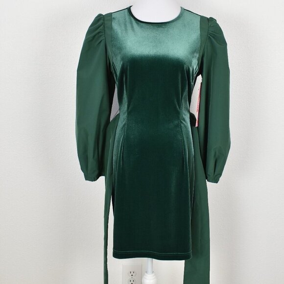 LDT Hannah Velvet Tie Front Bow Dress NEW - 6 - Picture 10 of 11